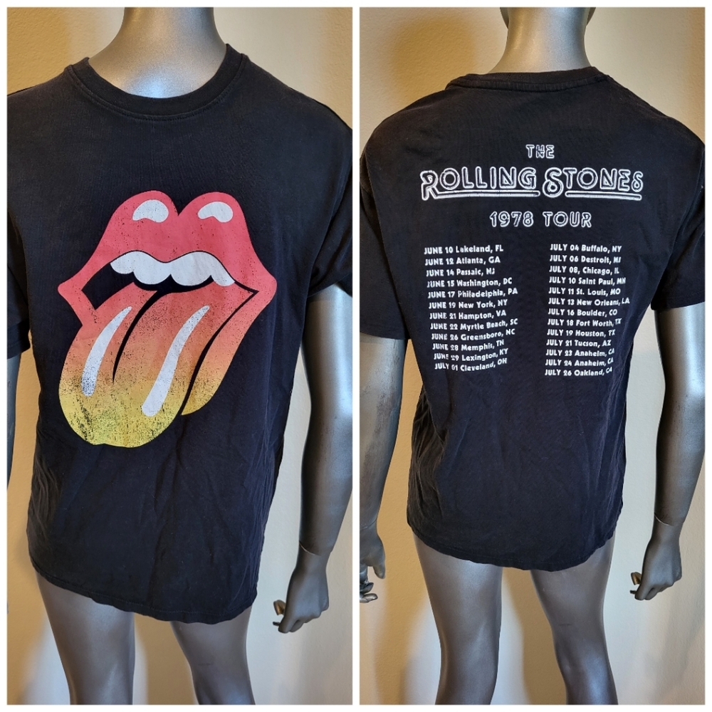 68. Rolling Stones Men's 1978 Concert Schedule T-Shirt - Size Small